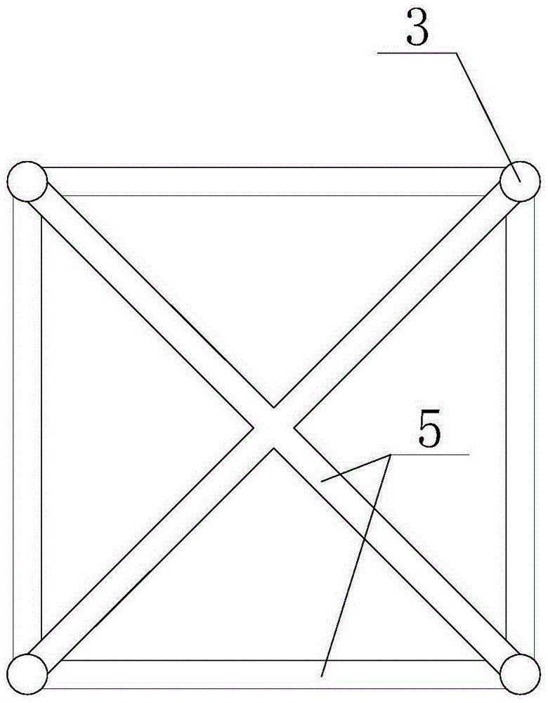 A combined foundation structure system with four cylindrical foundations with supports