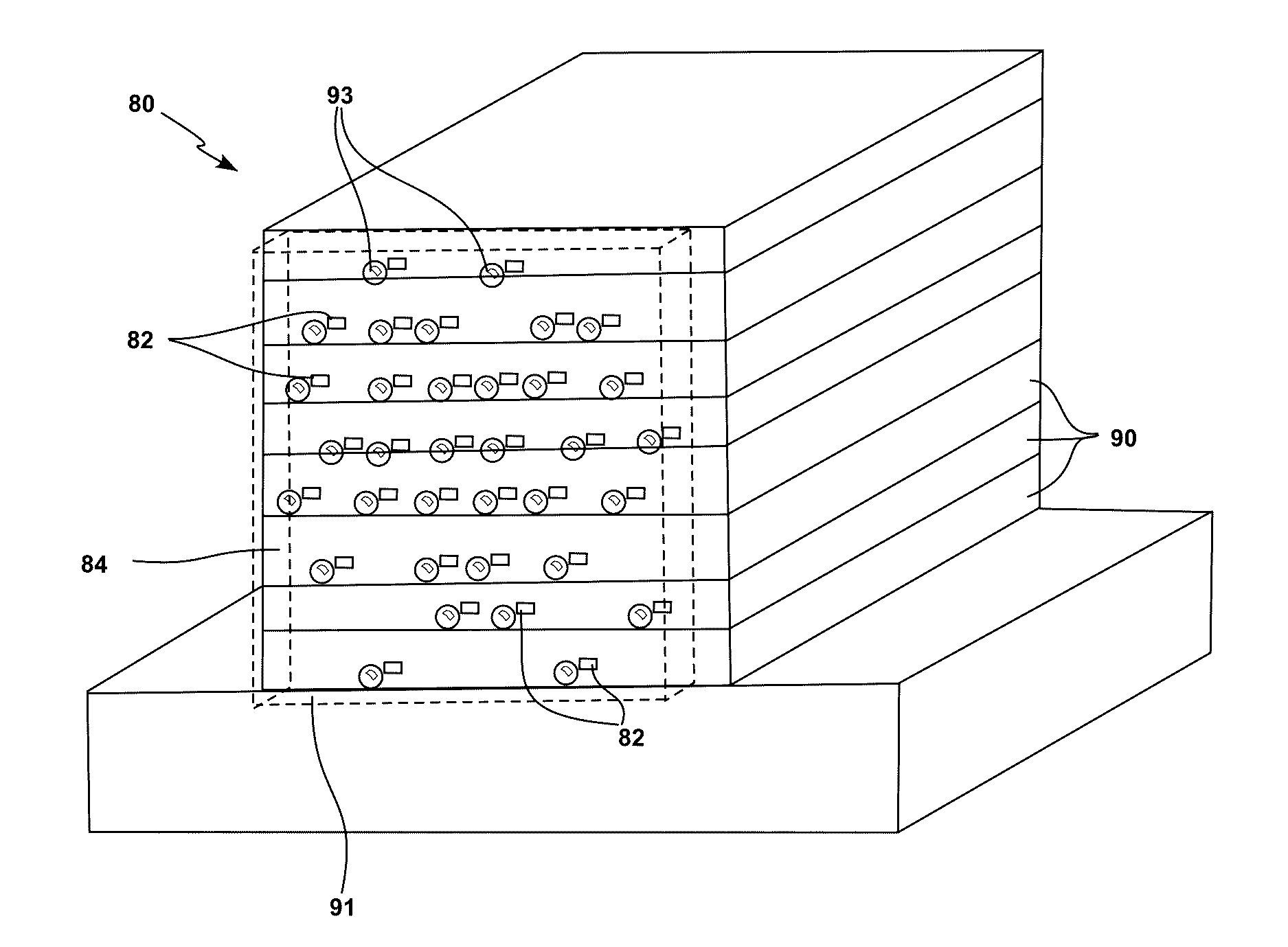 Stacked rows pseudo-randomly spaced two-dimensional phased array assembly