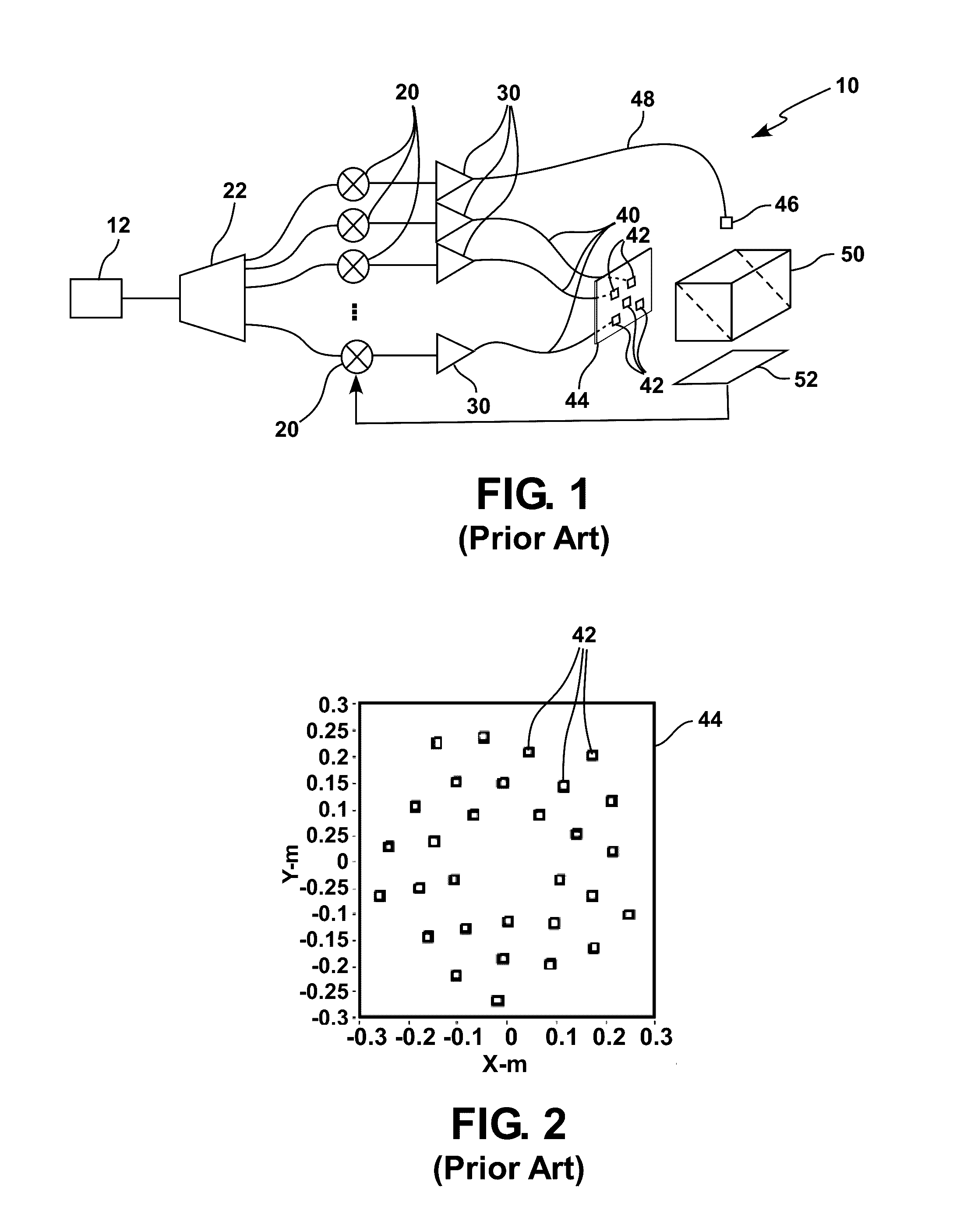 Stacked rows pseudo-randomly spaced two-dimensional phased array assembly