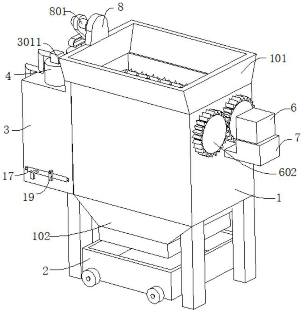 Construction waste crushing device for constructional engineering and using method thereof