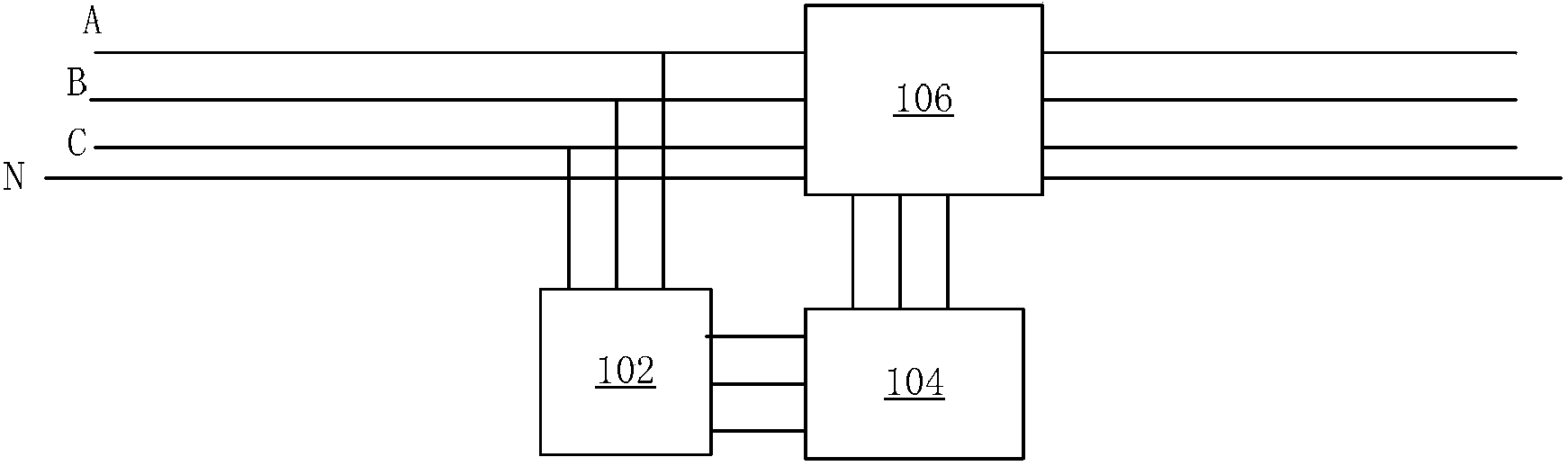 Phase shifter for three-phase voltage and method for phase shifting of three-phase voltage