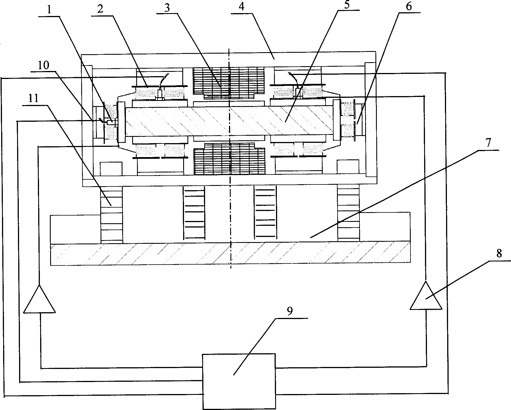 Industrial-application type active magnetic suspension machine tool guide linear motor feeding platform