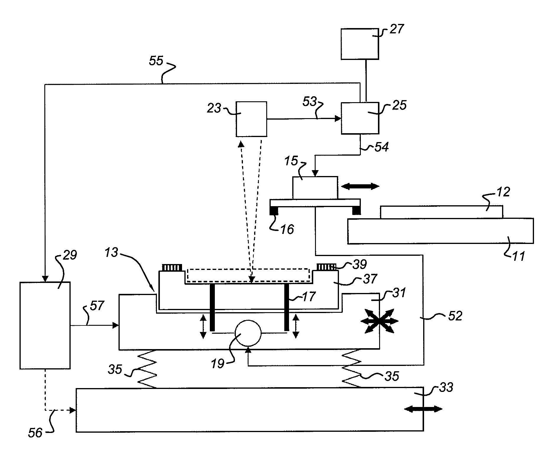 Method of placing a substrate, method of transferring a substrate, support system and lithographic projection apparatus