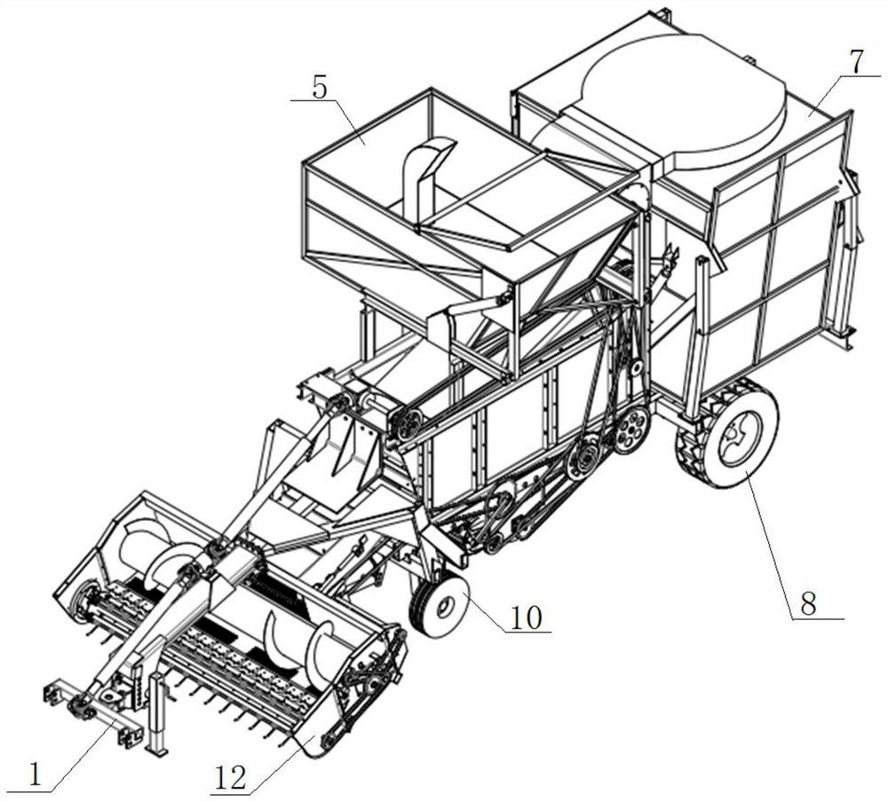 Traction type peanut picking combine harvester