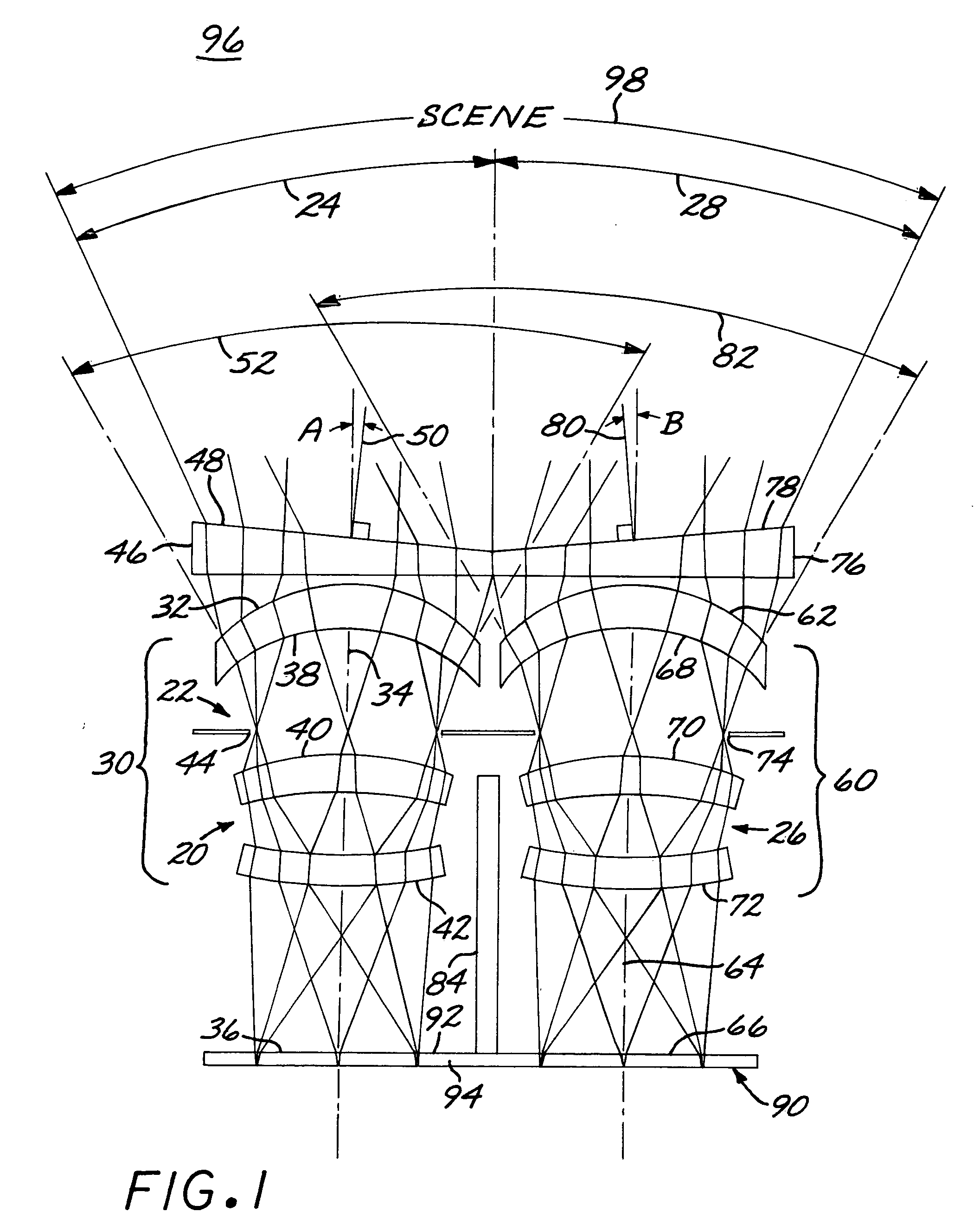 Compact, wide-field-of-view imaging optical system