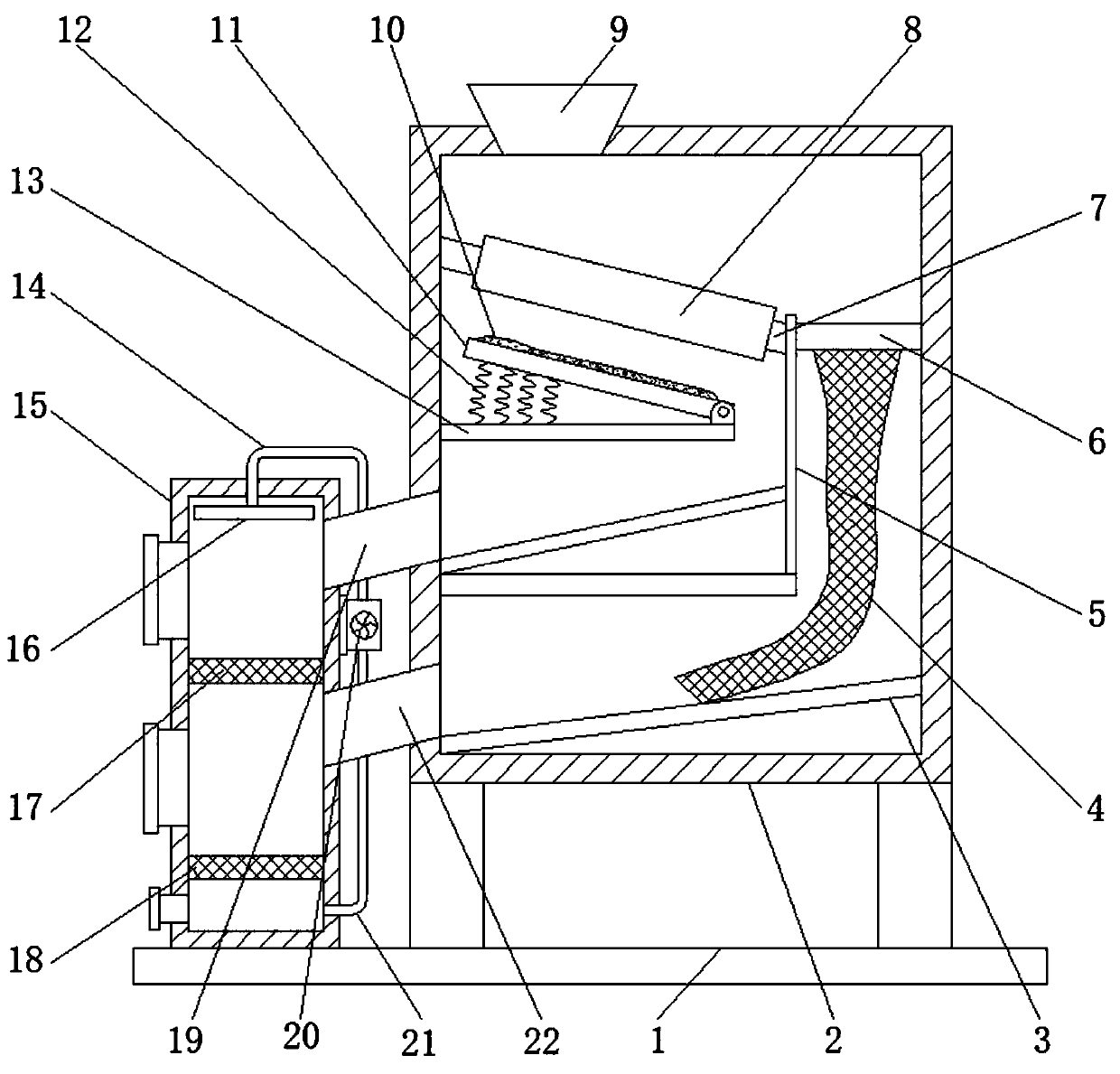 Sweet potato grading screening device capable of reducing damage