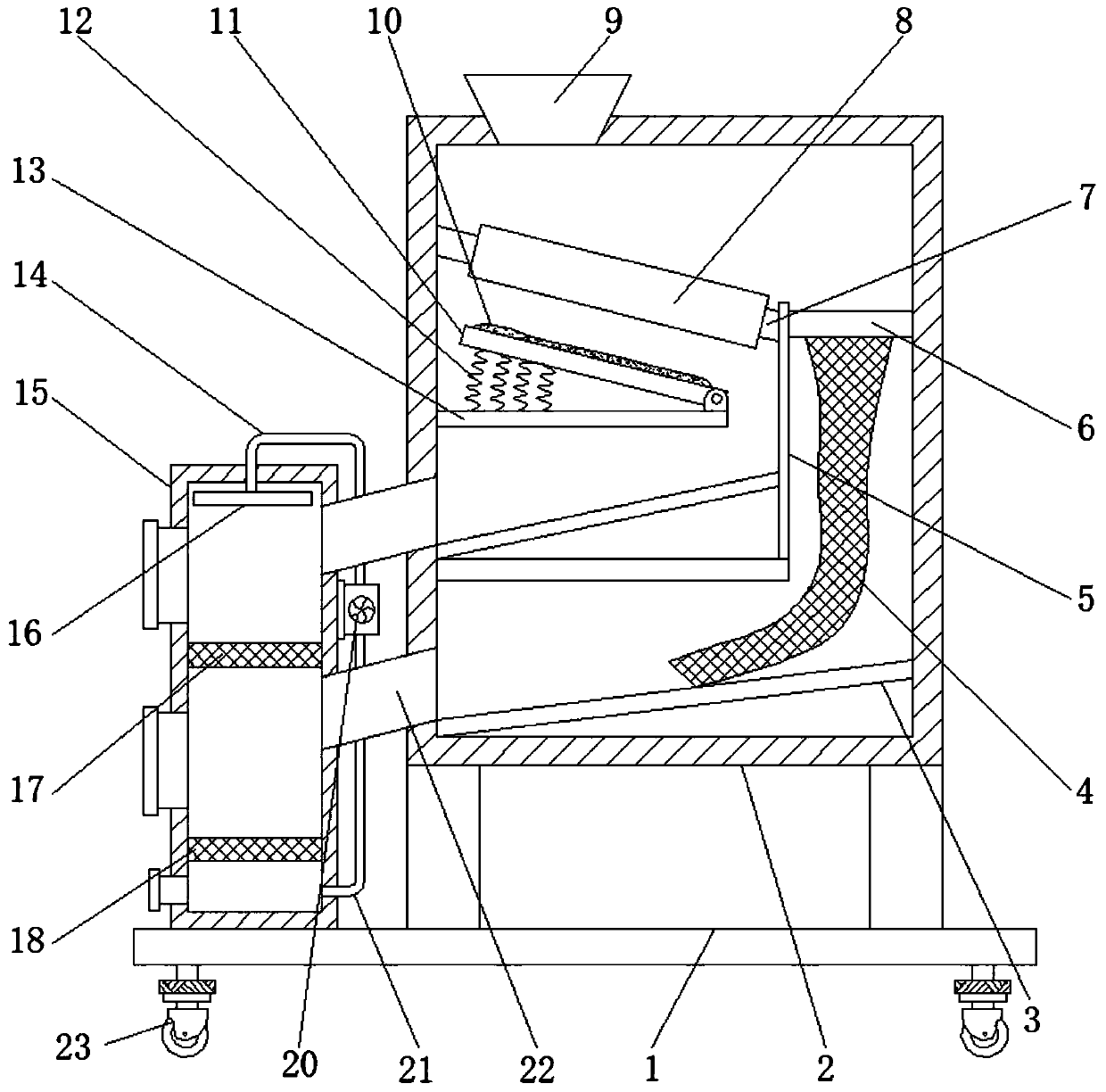 Sweet potato grading screening device capable of reducing damage