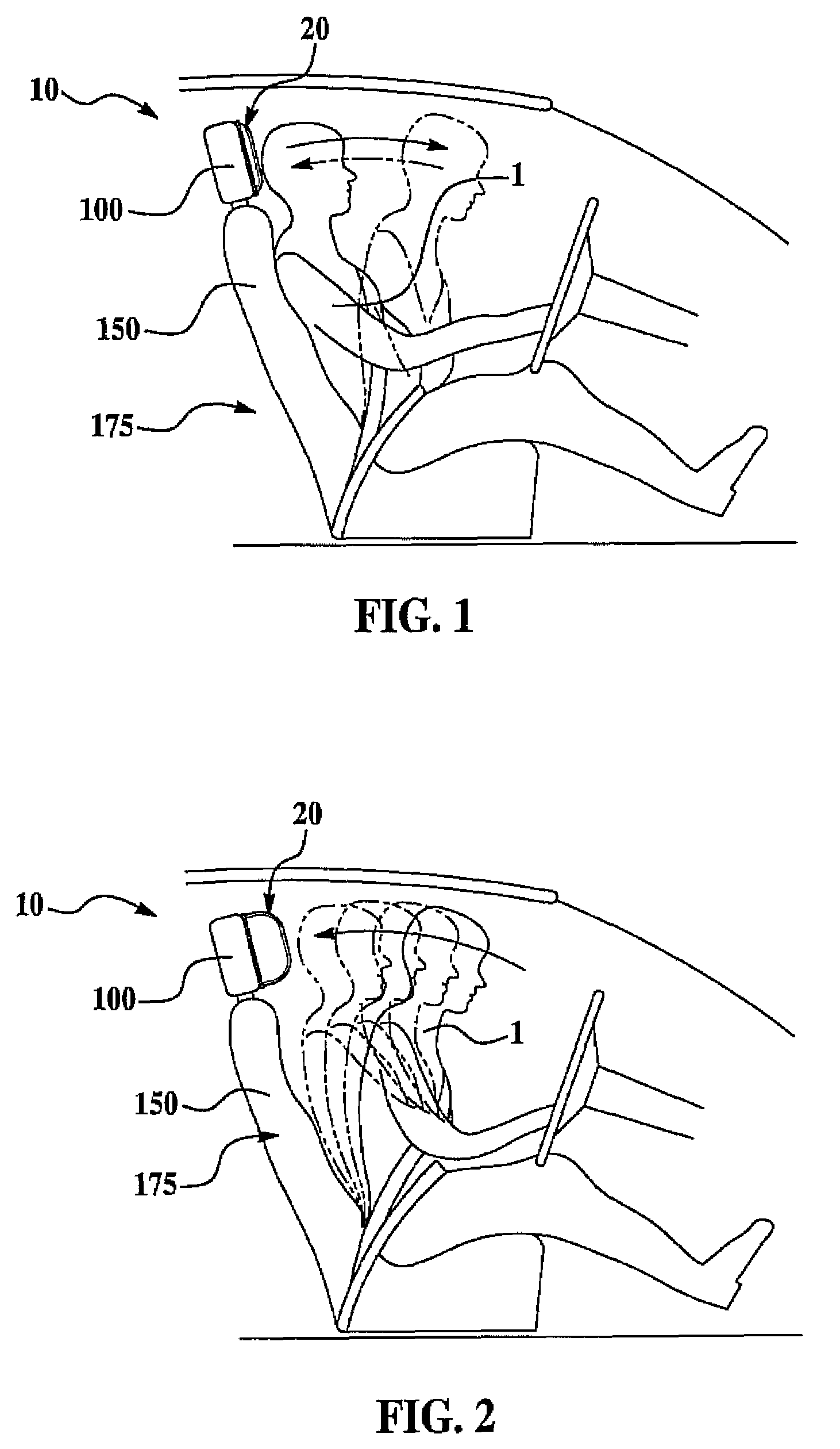 Headrest airbag