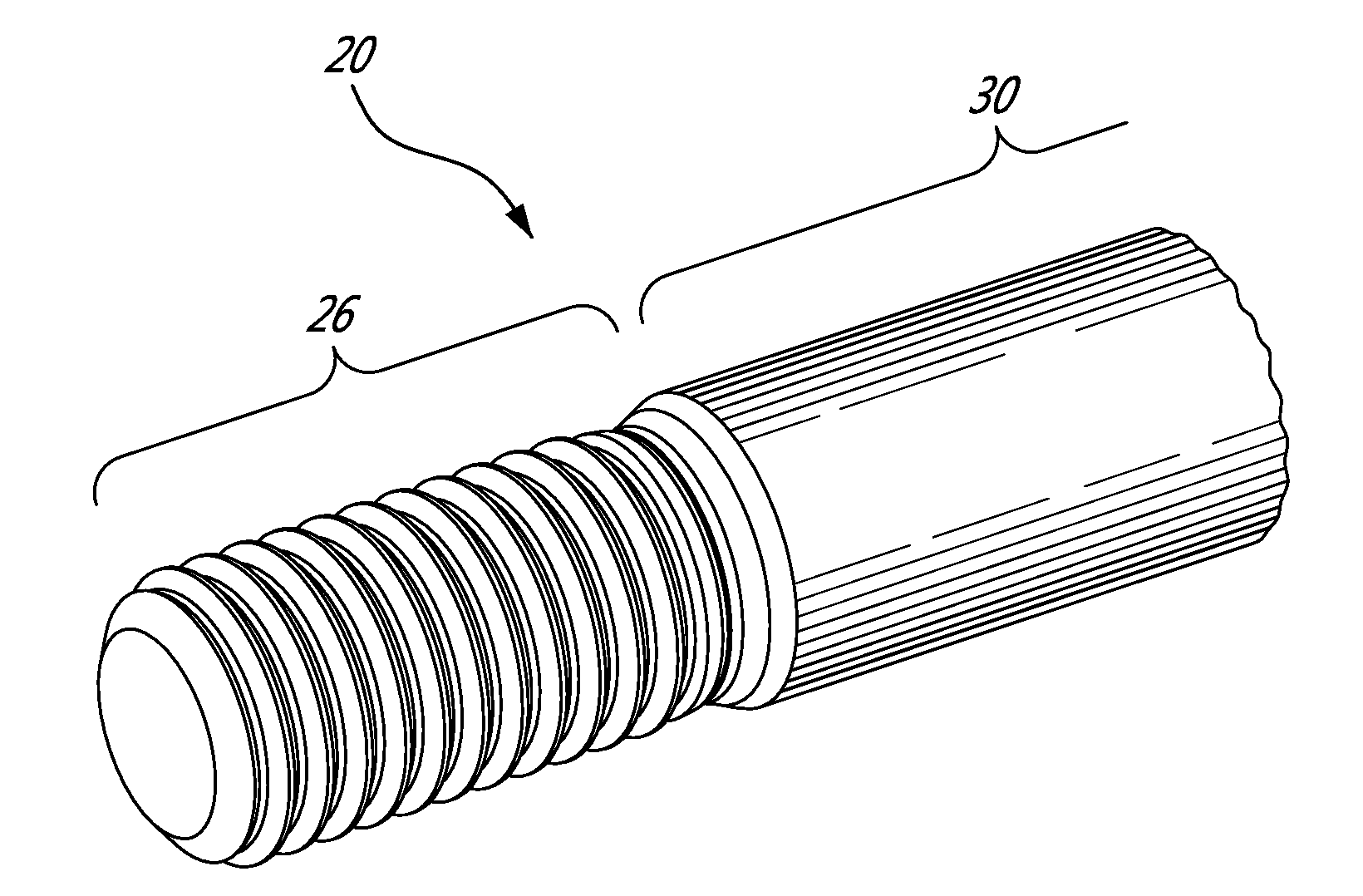 Bolt for gas turbine engine rotor