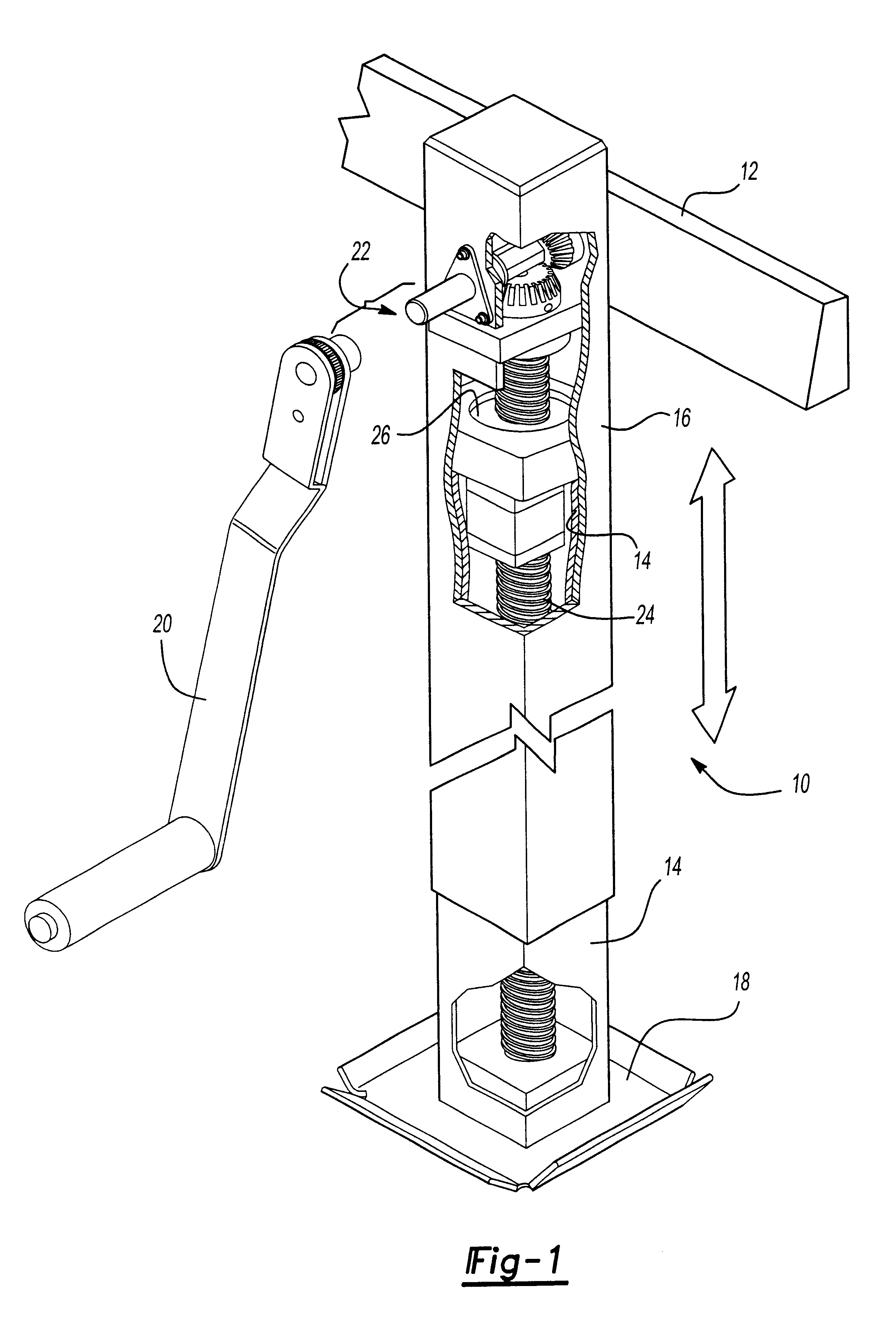 Removable gear drive for mechanical jack