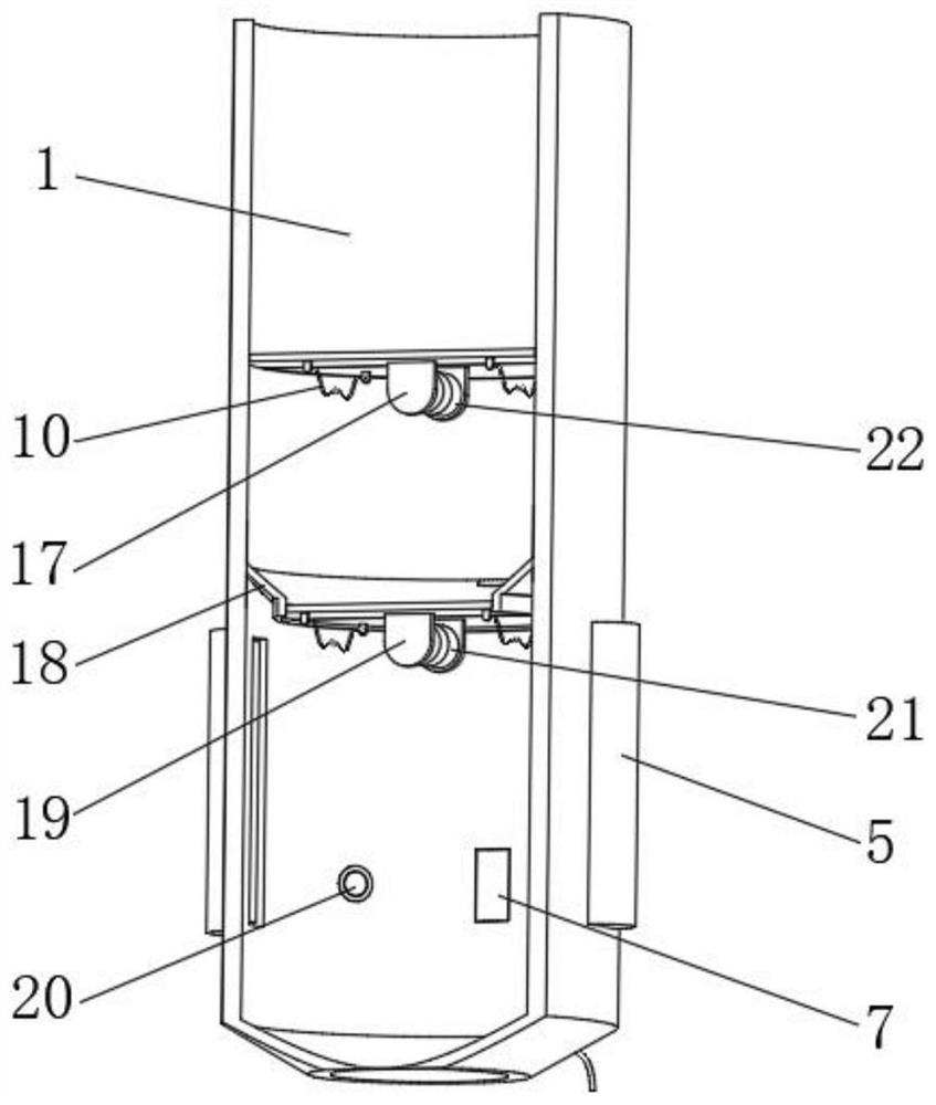 Anti-blocking dust restraining device for limestone powder blanking