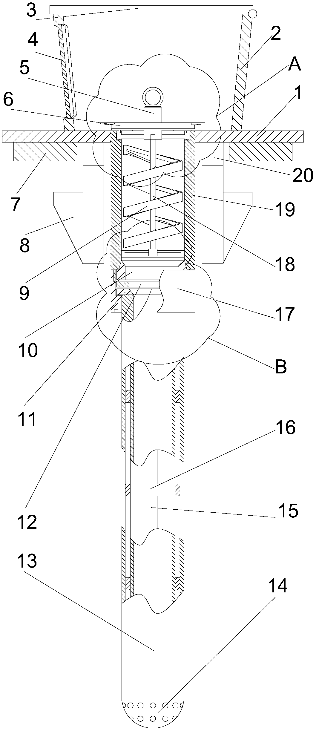 Liquid food feeding device for patients with digestive system diseases