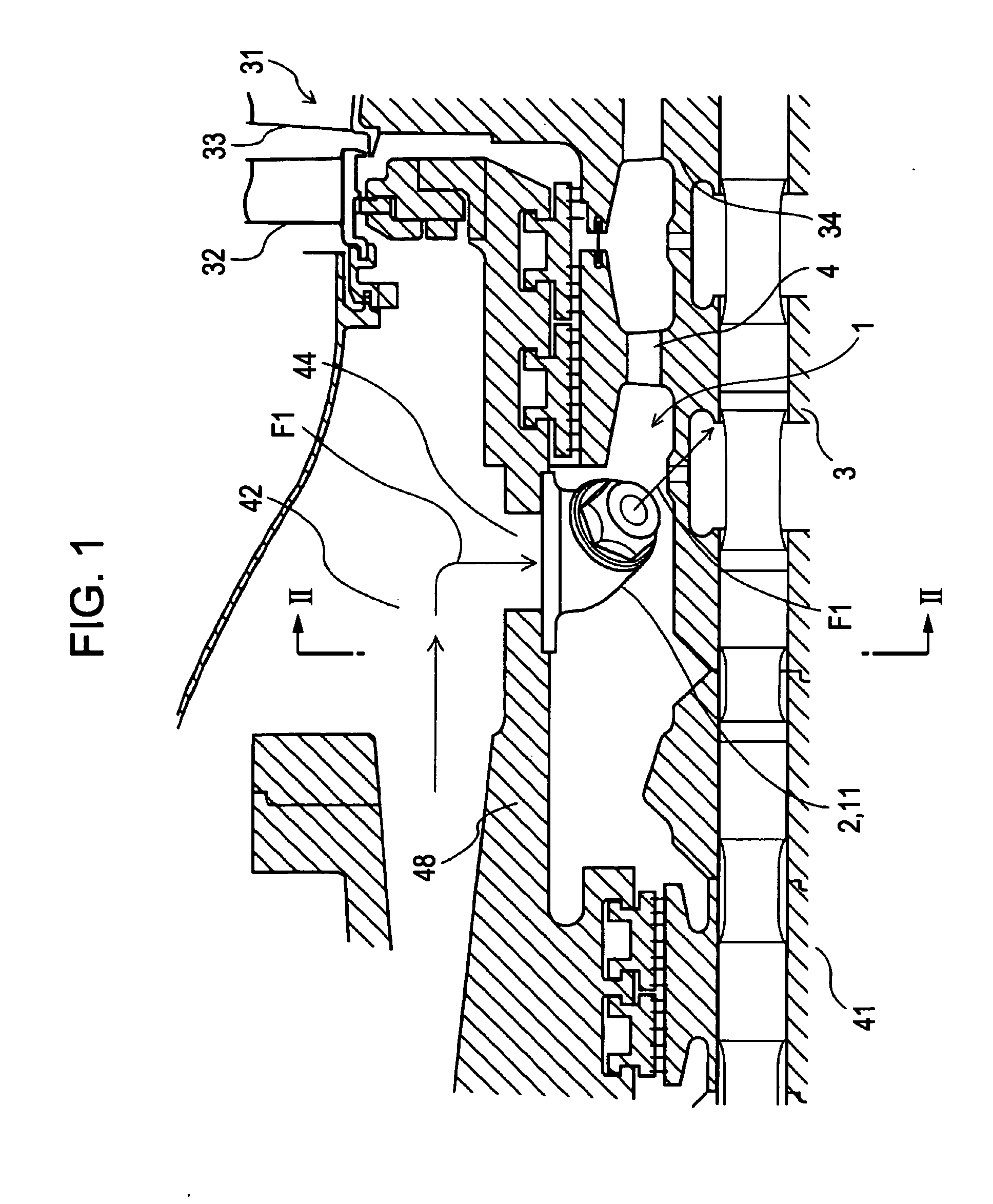 Gas turbine having cooling-air transfer system