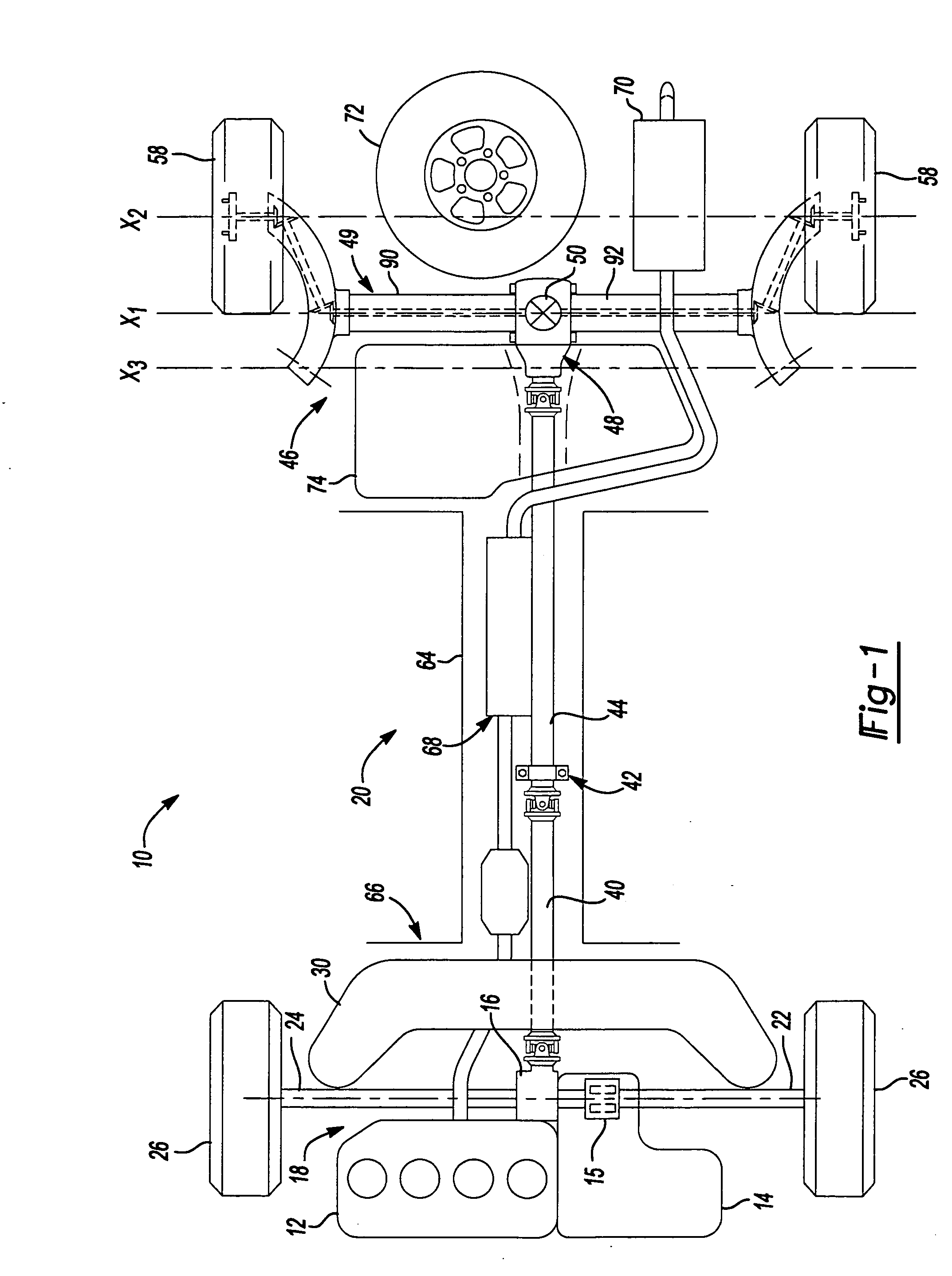 Live twist beam axle assembly