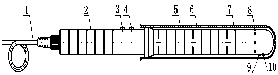 Laser intestine wall penetrating positioner and low rectal tumor positioning method