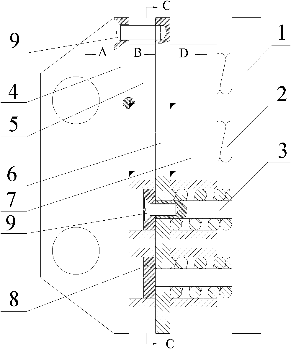 Steel circle spring brake block device