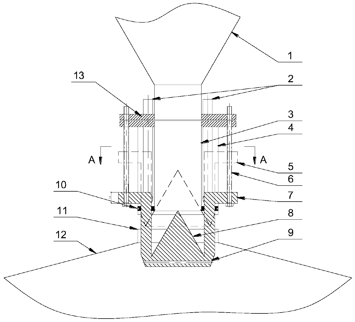 Adjustable impact force device capable of effectively solving punching of screening machine