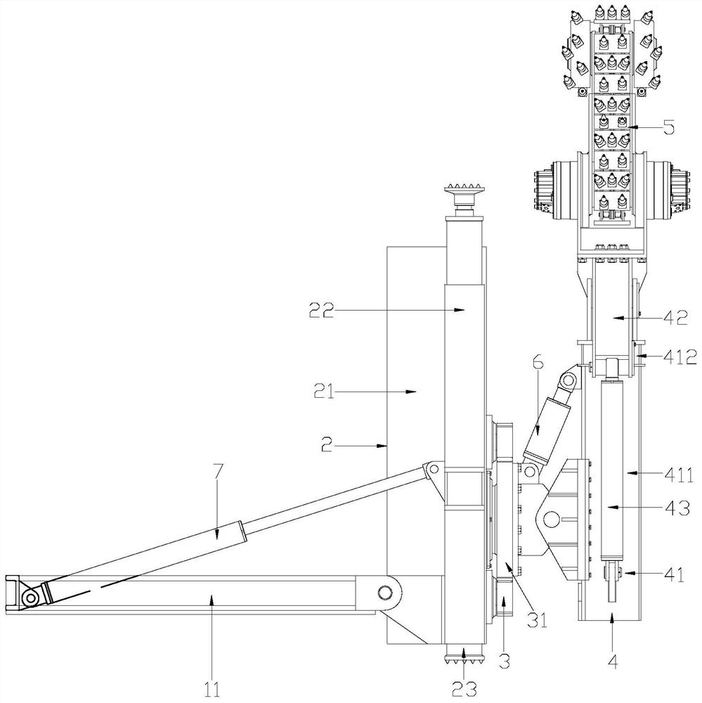 Mining roadway grooving machine