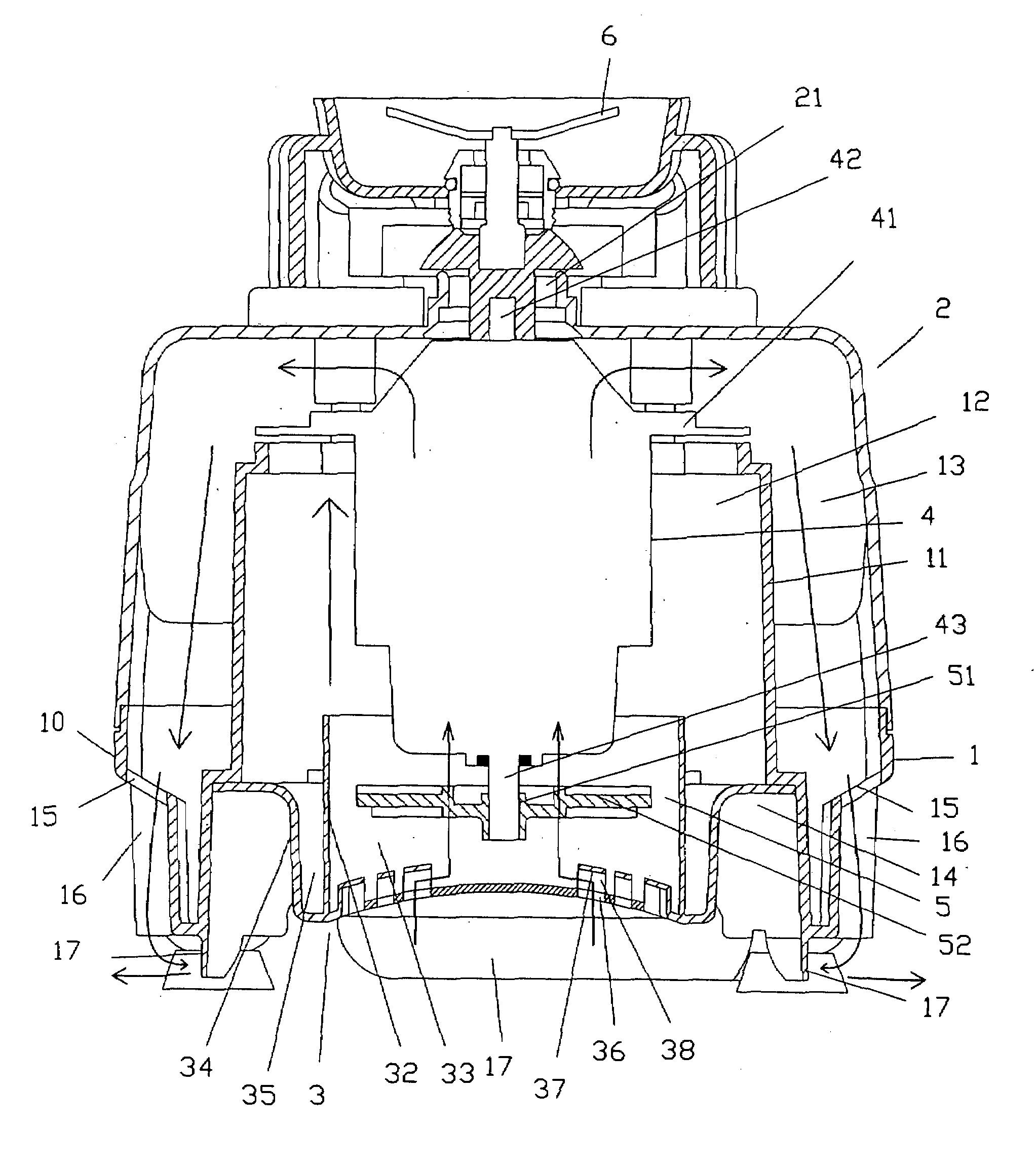 Blender with cooling/muffling functions