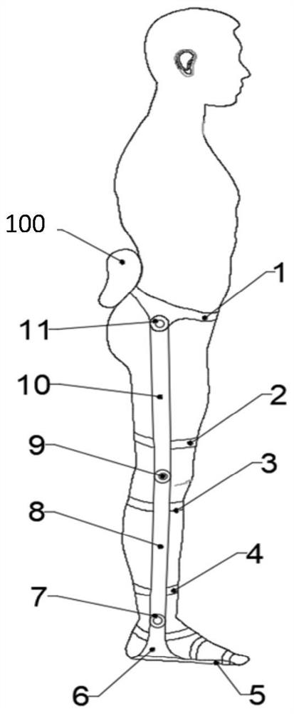 Single lower limb rehabilitation exoskeleton device and control method thereof