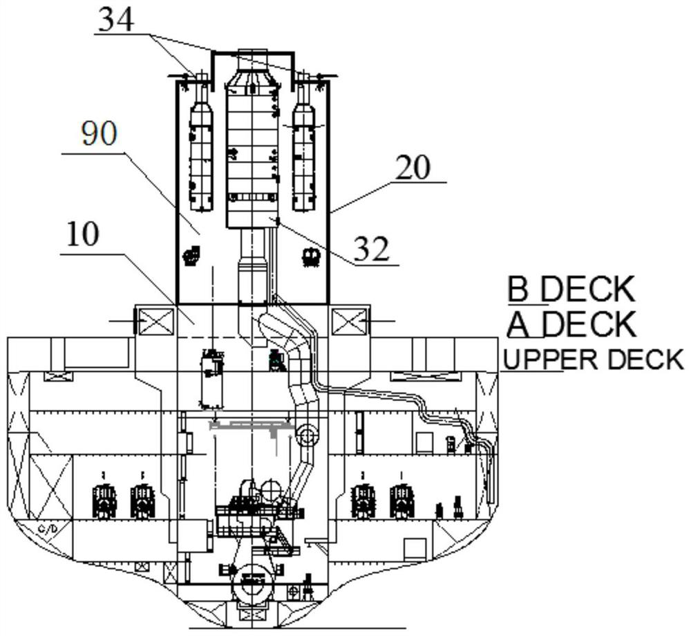 A ship chimney desulfurization modification process