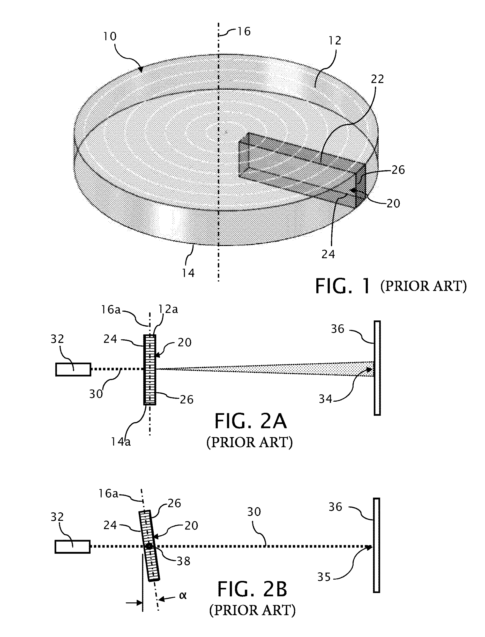 Skewed sectional measurement of striated glass