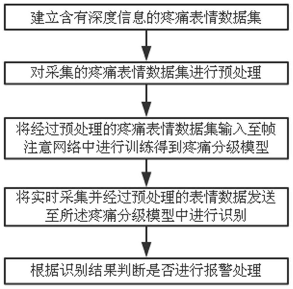 Facial pain expression recognition method and system based on depth information