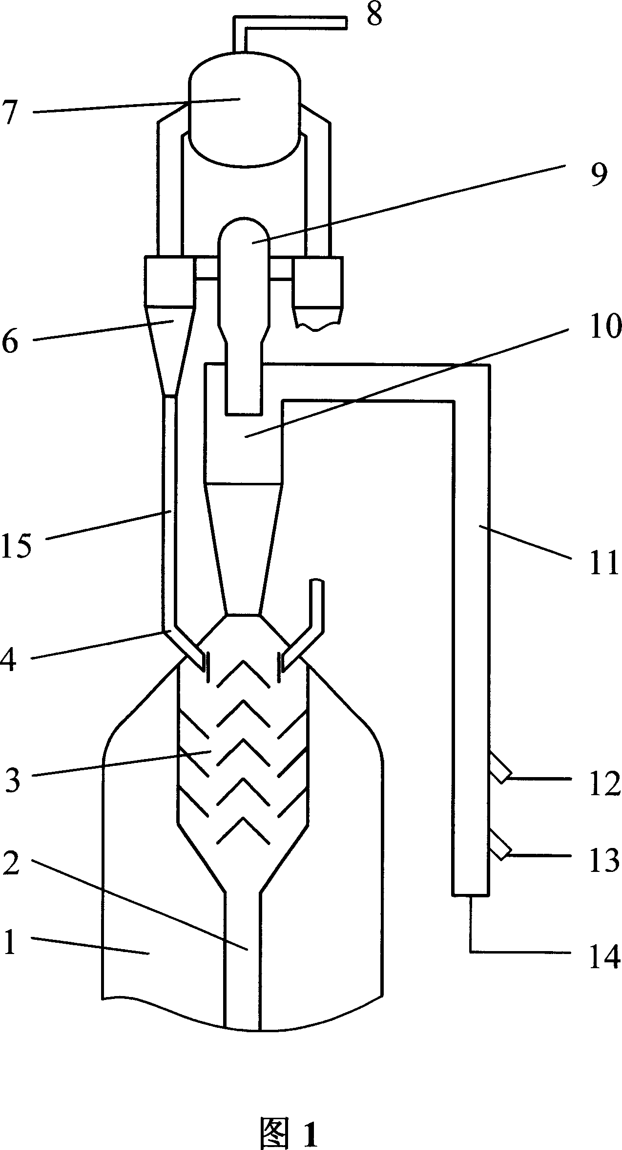 Catalytic cracker without settler