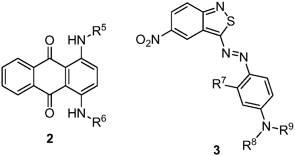 Application of blue disperse dye composition