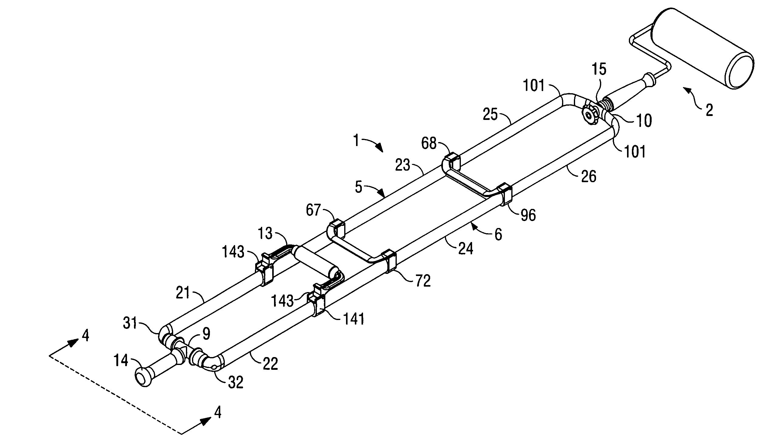 Adjustable tool handle for paint rollers and the like