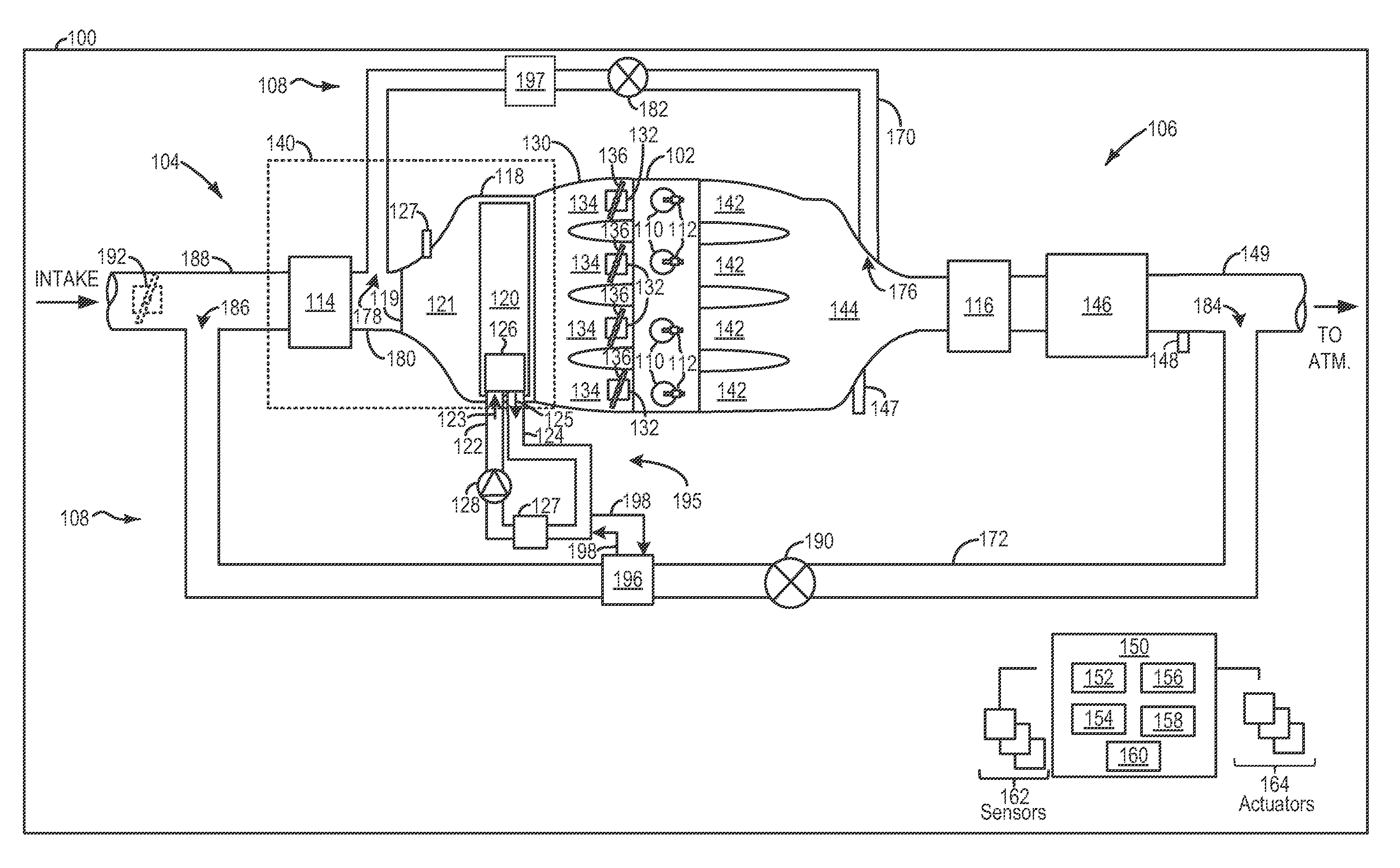 Intake system with an integrated charge air cooler