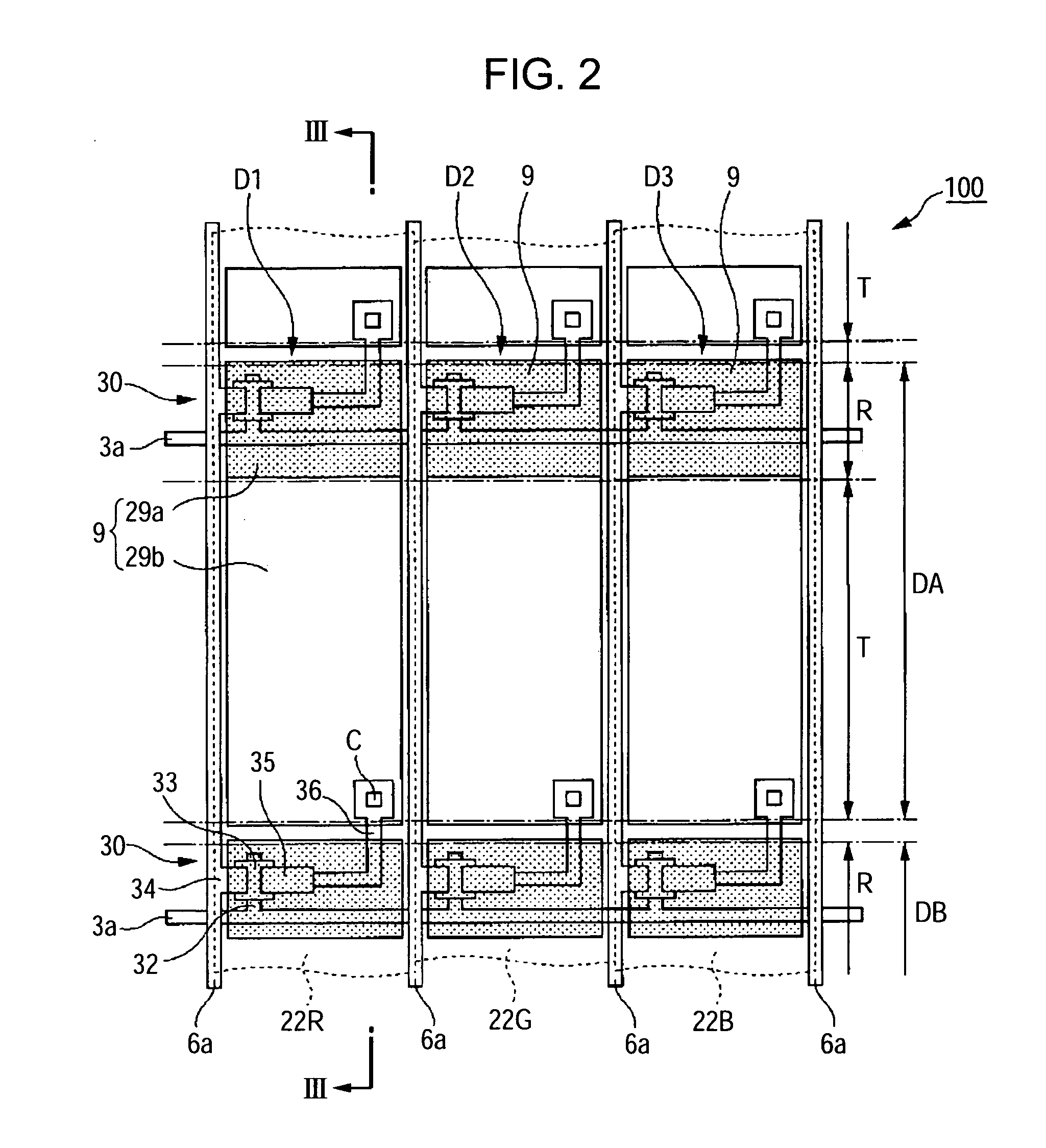 Liquid crystal display device with plurality of interconnected island shaped pixel portions forming pixel electrodes where scanning line overlaps an interconnected portion