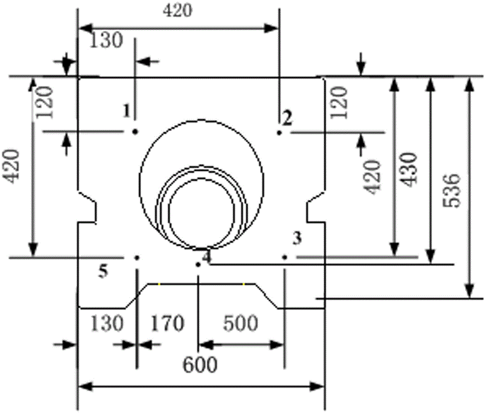 Method for testing residual stress distribution of ram casting for large-scale machine tool by blind hole method