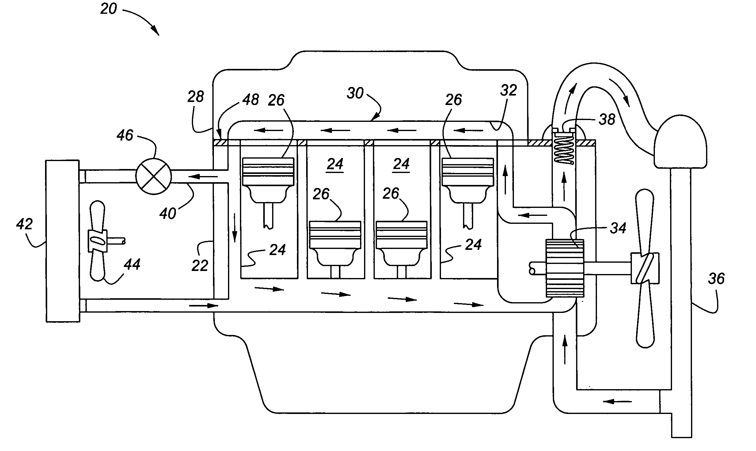 Cylinder head gasket with one-way coolant flow valve