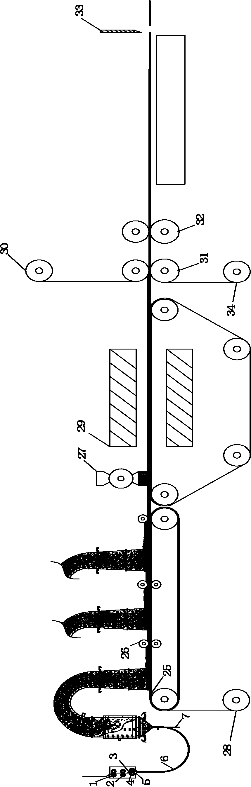 Production method of cluster-shaped fiber thermoplastic composite sheet material