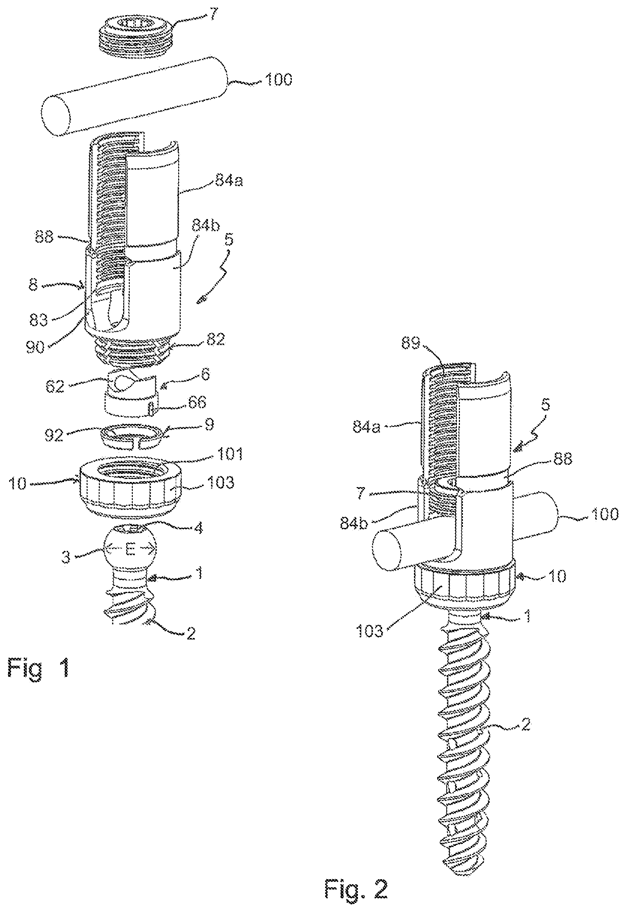 Polyaxial bone anchoring device and system including an instrument and a polyaxial bone anchoring device