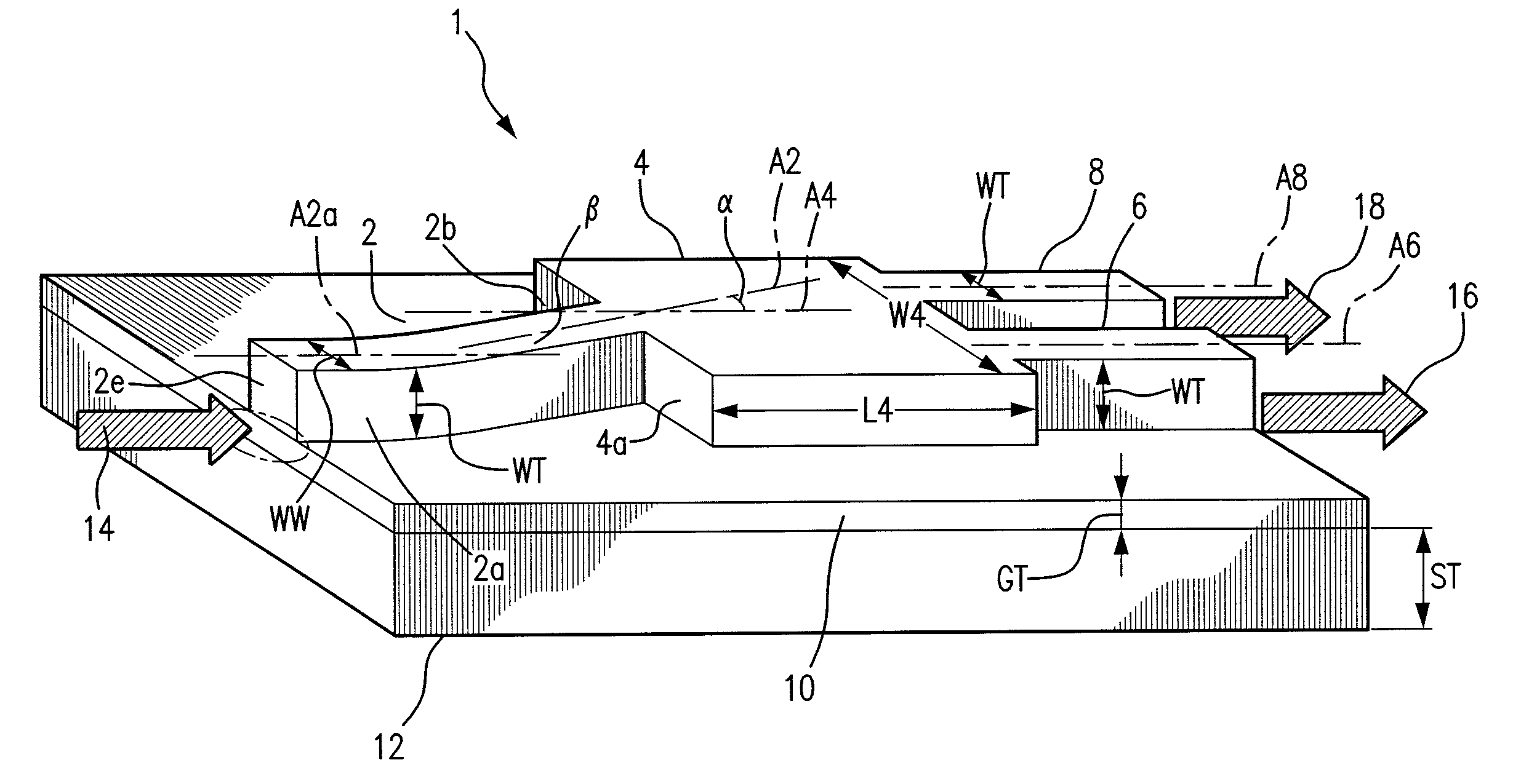 Multi-mode interference splitter/combiner with adjustable splitting ratio