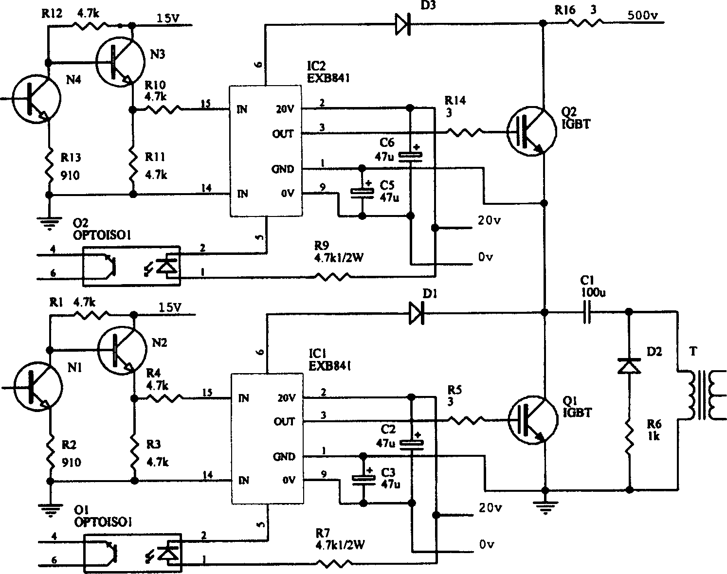 High power microwave power amplifier high-voltage pulse power supply