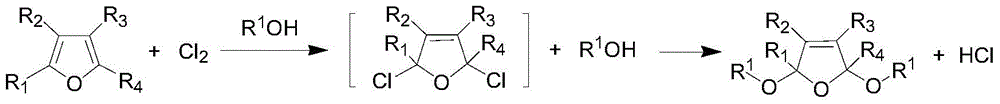 A kind of preparation method of 2,5-dialkoxy dihydrofuran compound