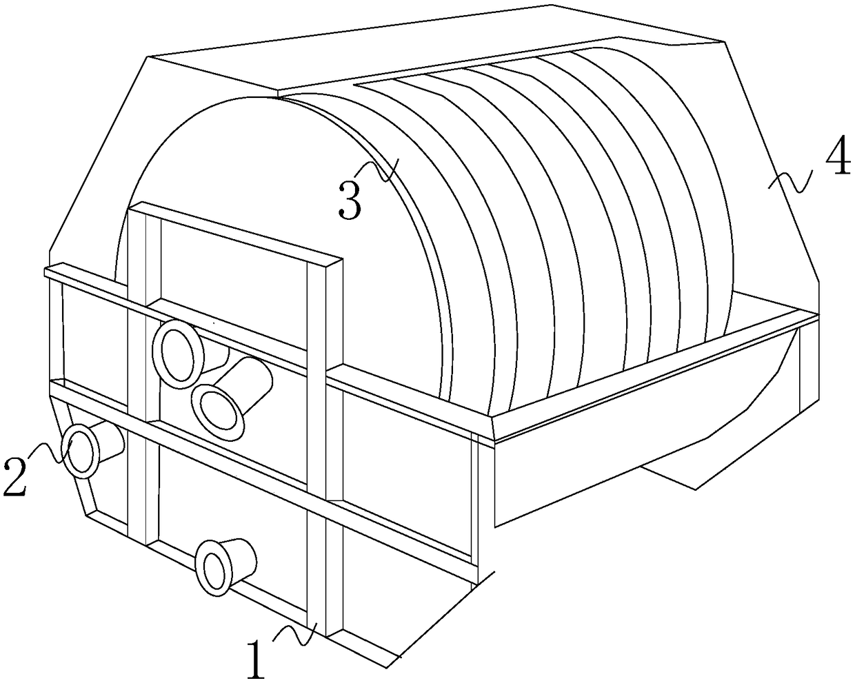 Shunt anti-stripping biological rotary disc sewage treatment device