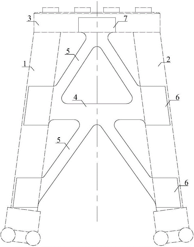 Steel K brace-hollow concrete column pier