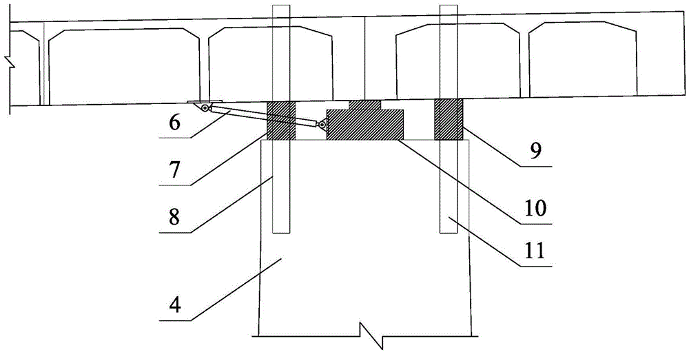 Double suspension arm construction method of ultra-asymmetry combined beam