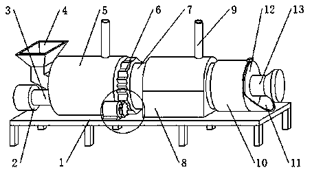 Gas and tar wood vinegar separating device of activated carbon rotary kiln