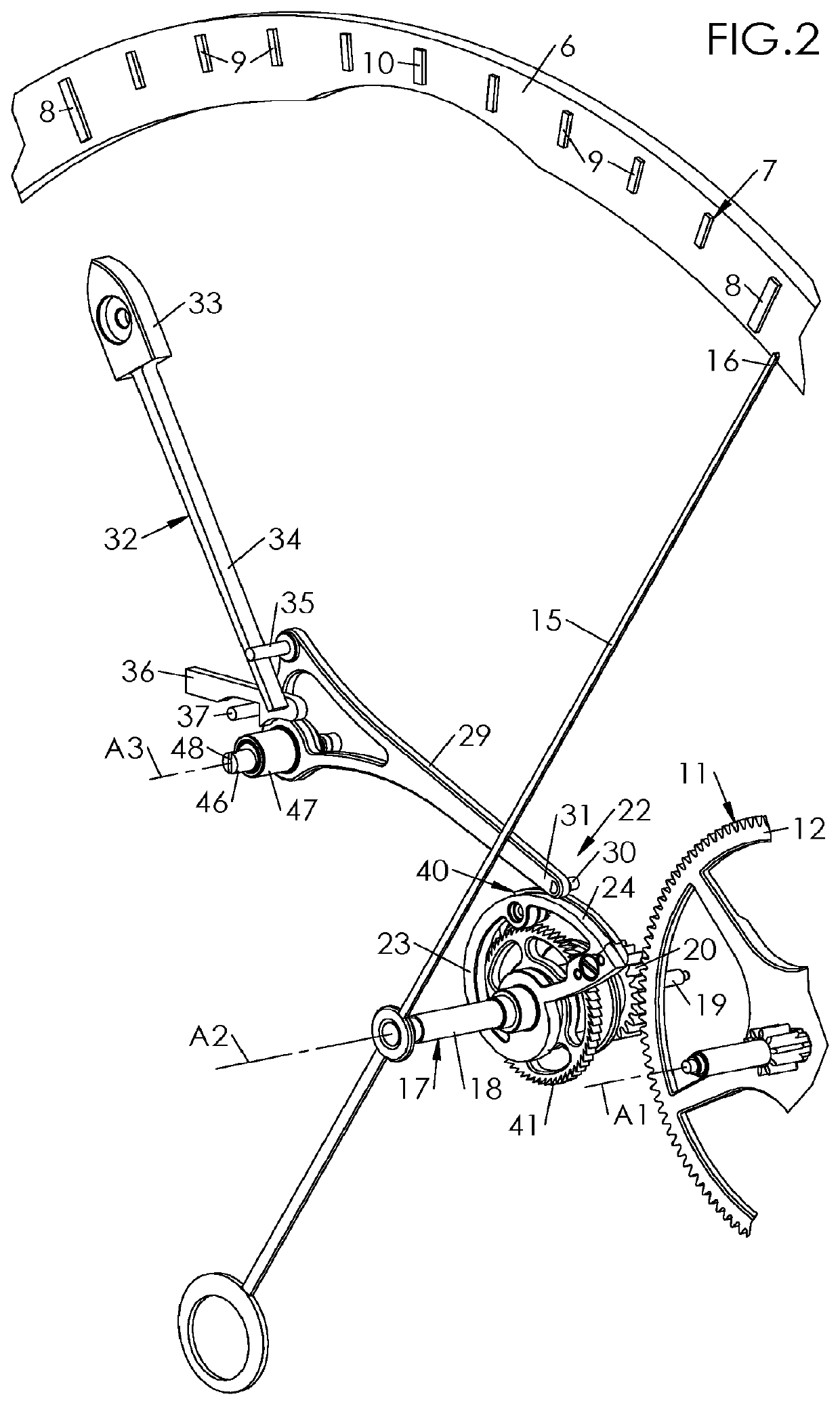 Timepiece mechanism for returning the seconds hand to zero with a snail cam