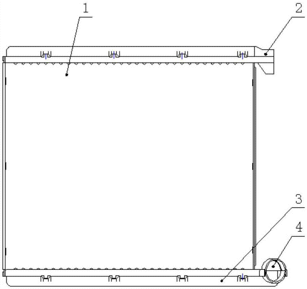 Novel inlet and outlet pipe opening structure of warm wind radiator