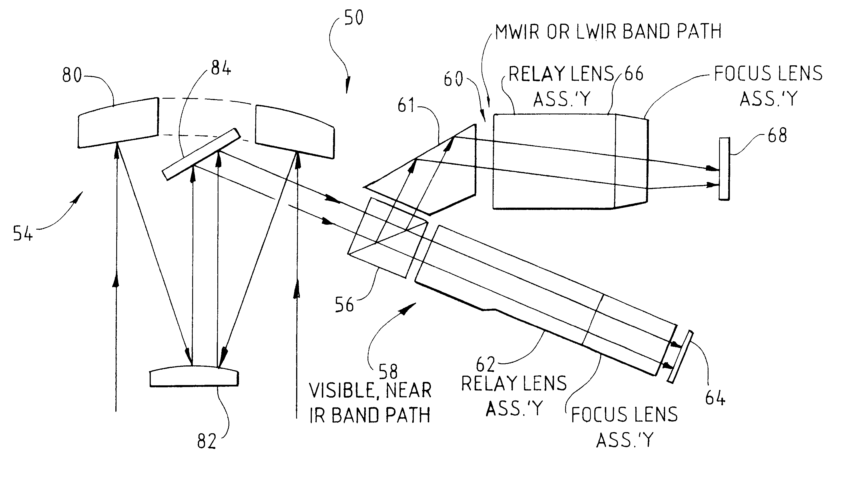 Cassegrain optical system for framing aerial reconnaissance camera