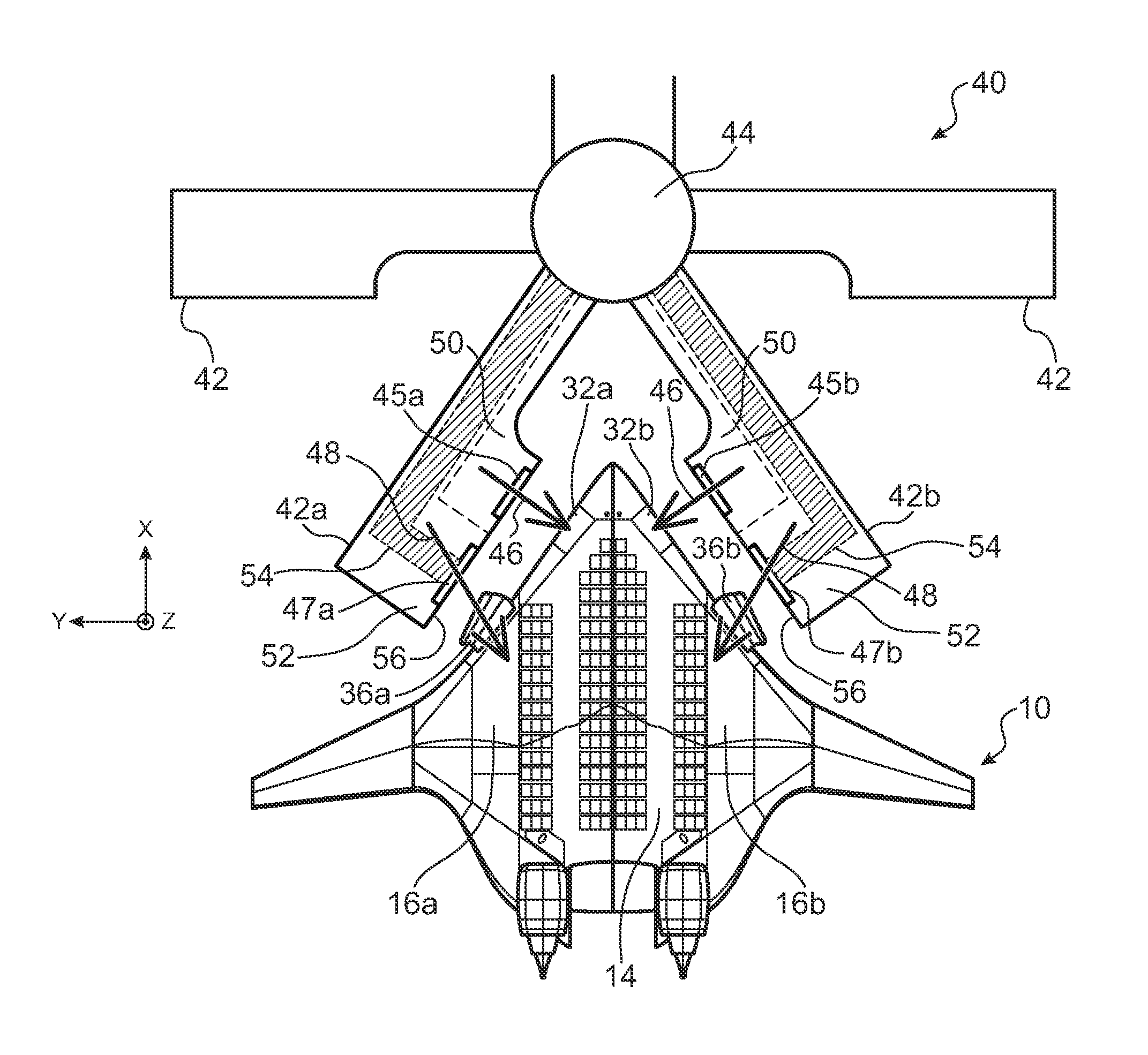 Flying wing with side cargo compartment