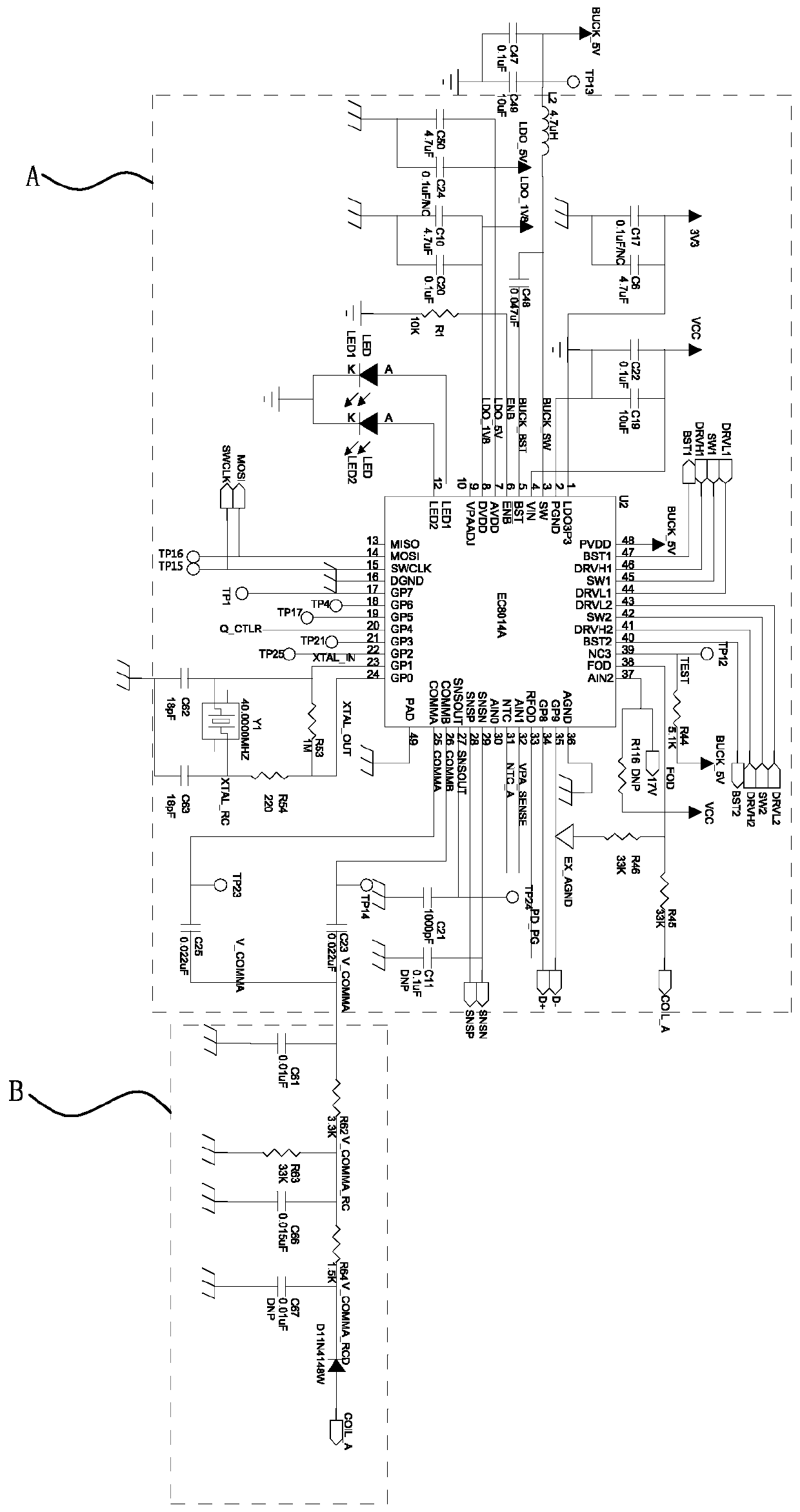 Method and device for realizing fixed-frequency voltage-regulating wireless charging through QC and PD protocols