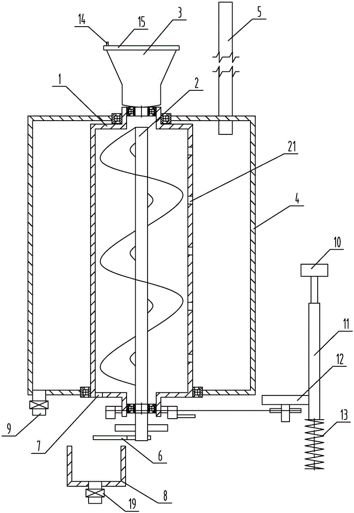 Dual-rotation type environment-friendly and conveniently collecting device for rural toilet