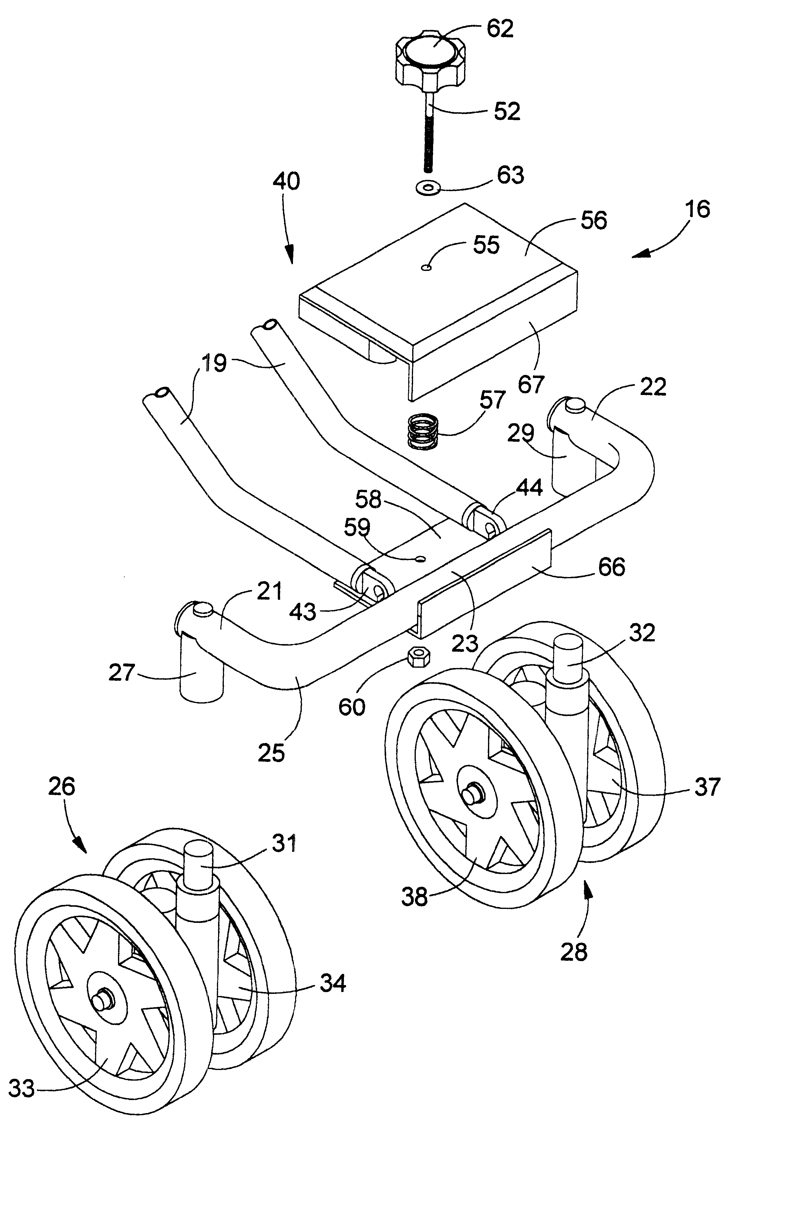 Add-on front wheel castors for jogging stroller